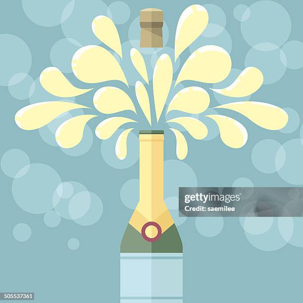 champagne celebration - spraying champagne stock illustrations