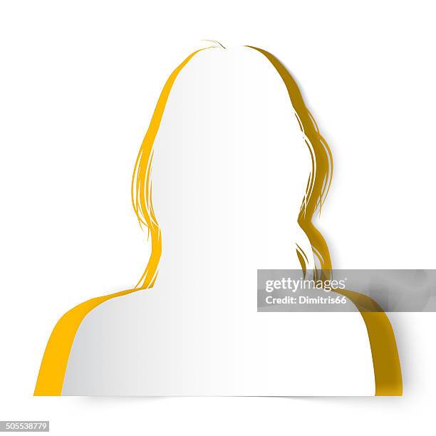 paper silhouette woman's avatar - unrecognizable person photos stock illustrations