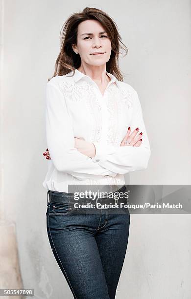 Actor Valerie Kaprisky is photographed for Paris Match on April 1, 2014 in Paris, France.