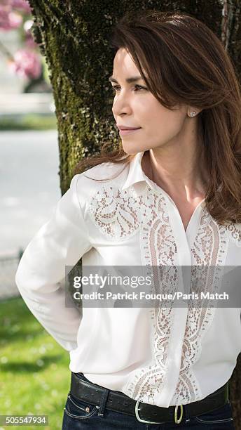 Actor Valerie Kaprisky is photographed for Paris Match on April 1, 2014 in Paris, France.