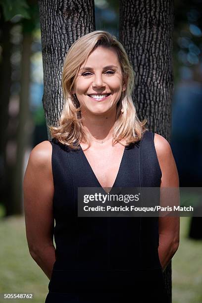 Journalist Laurence Ferrari is photographed for Paris Match on September 3, 2013 in Paris, France.