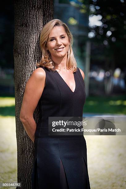 Journalist Laurence Ferrari is photographed for Paris Match on September 3, 2013 in Paris, France.
