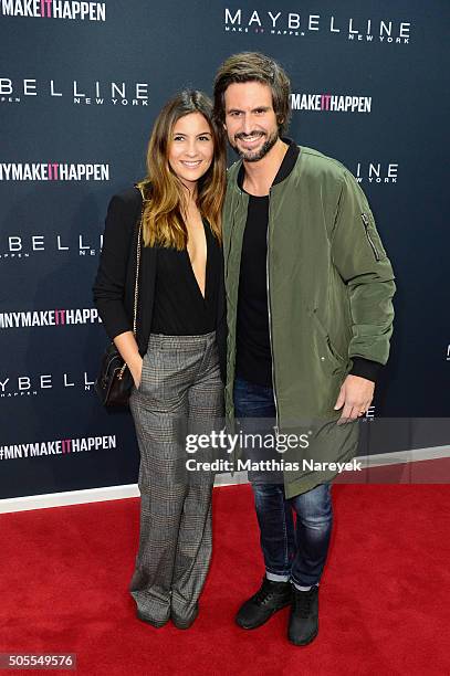 Tom Beck and Chryssanthi Kavazi attend the 'The Power Of Colors - MAYBELLINE New York Make-Up Runway' show during the Mercedes-Benz Fashion Week...