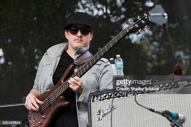 George Gekas from The Revivalists performs on stage during Sunshine Music Festival at Mizner Park Amphitheatre on January 17, 2016 in Boca Raton,...