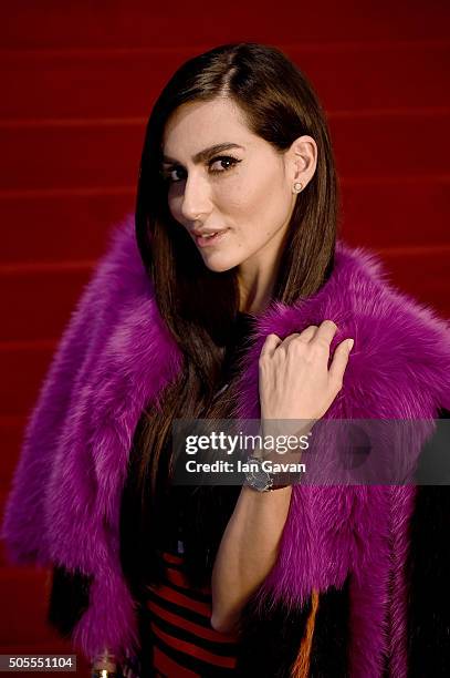 Diala Makki at the Roger Dubuis stand during the SIHH 2016 on January 18, 2016 in Geneva, Switzerland.