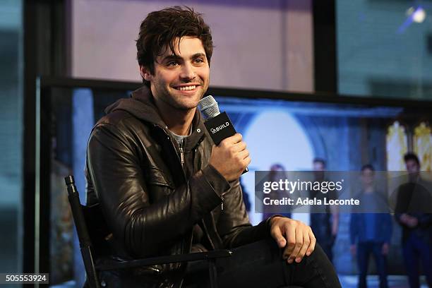 Matthew Daddario discusses "Shadowhunters" at AOL Studios In New York on January 18, 2016 in New York City.