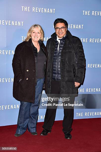 Charlotte de Turckheim and her companion attend the "Revenants" Premiere at Le Grand Rex on January 18, 2016 in Paris, France.