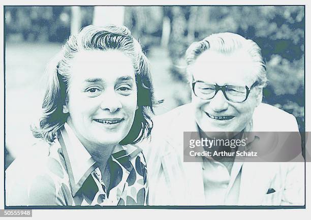American Vice President Nelson Rockefeller with his second wife Happy while on vacation in Dovado Beach, Puerto Rico, 1974.