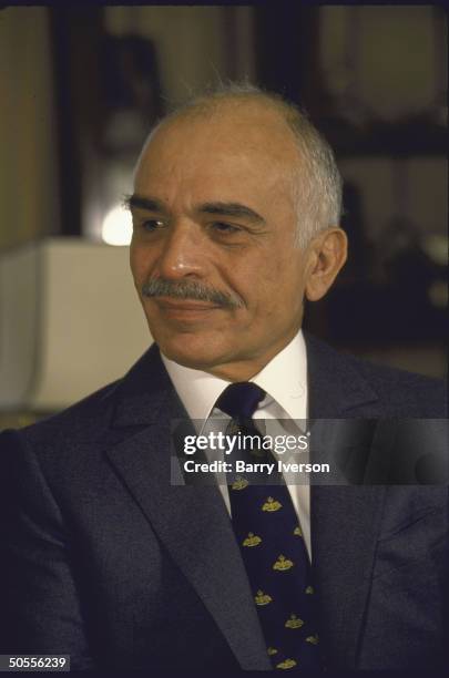 King Hussein during Time interview at royal palace.