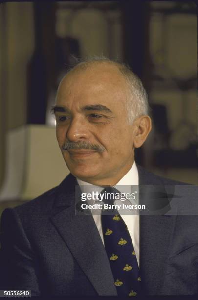 King Hussein during `Time' interview at royal palace.