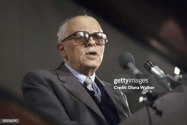 Soviet dissident Andrei D. Sakharov accepting the Albert Einstein Peace Prize award.