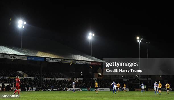 General view of Rodney Parade during the Emirates FA Cup Third Round match between Newport County and Blackburn Rovers at Rodney Parade on January...