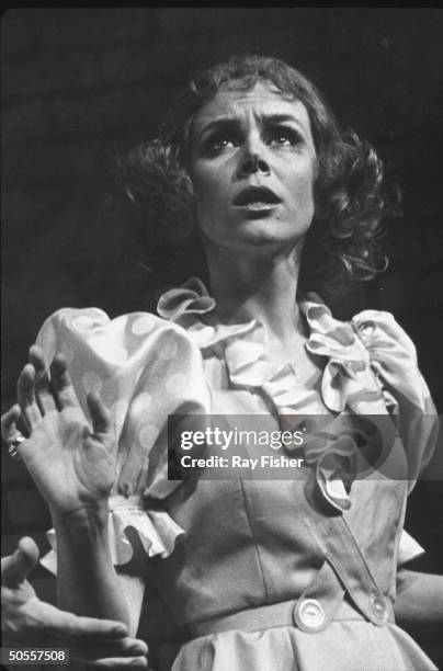 Actress Judy Carne in a scene from stock production of stage musical Dames At Sea.