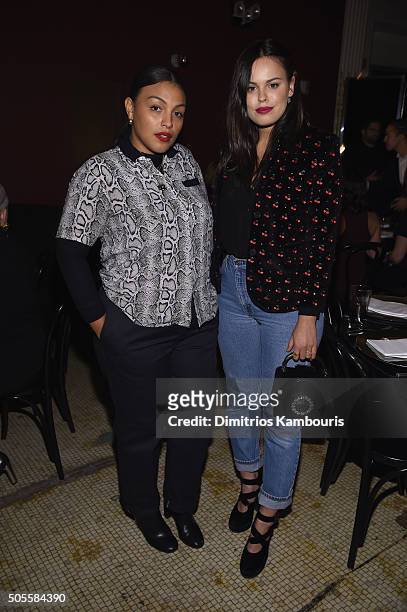 Actress Atlanta de Cadenet and Paloma Elsesser attends Marc Jacobs Beauty Velvet Noir Mascara Launch Dinner on January 18, 2016 in New York City.