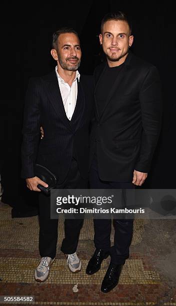 Marc Jacobs and Charly DeFrancesco attend Marc Jacobs Beauty Velvet Noir Mascara Launch Dinner on January 18, 2016 in New York City.