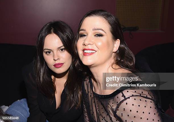 Atlanta de Cadenet and Maude Maggart attend Marc Jacobs Beauty Velvet Noir Mascara Launch Dinner at Hotel Wolcott Ballroom on January 18, 2016 in New...