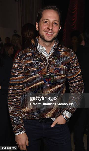 Writer Derek Blasberg attends Marc Jacobs Beauty Velvet Noir Mascara Launch Dinner on January 18, 2016 in New York City.