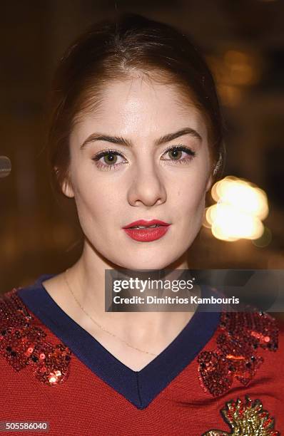 Actress Emily Tremaine attends Marc Jacobs Beauty Velvet Noir Mascara Launch Dinner on January 18, 2016 in New York City.