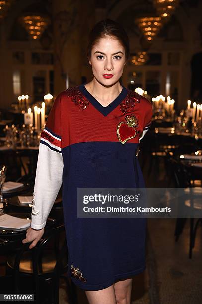 Actress Emily Tremaine attends Marc Jacobs Beauty Velvet Noir Mascara Launch Dinner on January 18, 2016 in New York City.