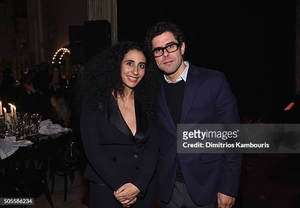 Publicist Iana Dos Reis Nunes and CEO of Marc Jacobs International Sebastian Suhl attend Marc Jacobs Beauty Velvet Noir Mascara Launch Dinner at...