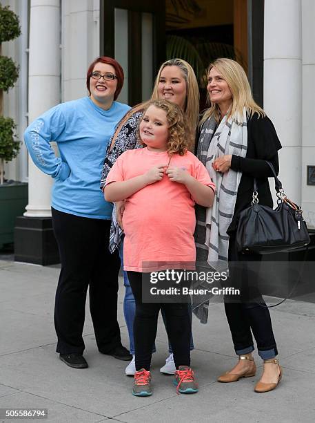 Honey Boo Boo and Mama June are seen on January 18, 2016 in Los Angeles, California.