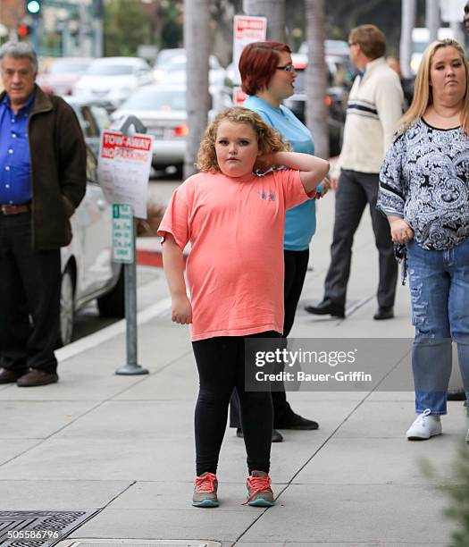 Honey Boo Boo and Mama June are seen on January 18, 2016 in Los Angeles, California.