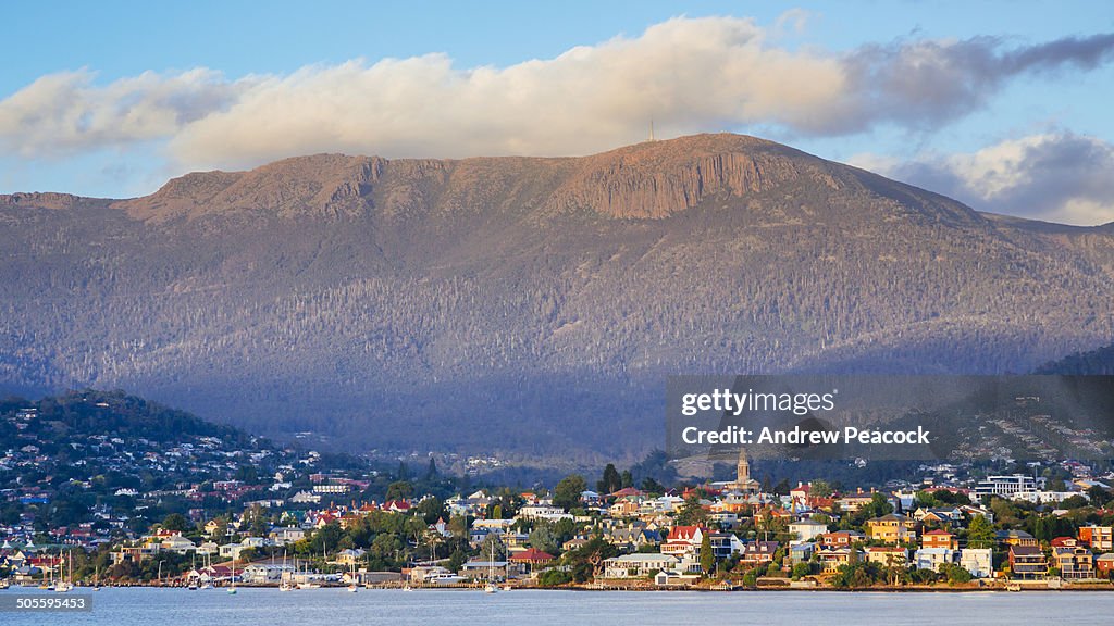 Hobart and Mount Wellington at dawn