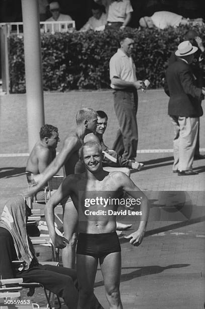 Diver Lance Larson in men's semi finals during Olympics.