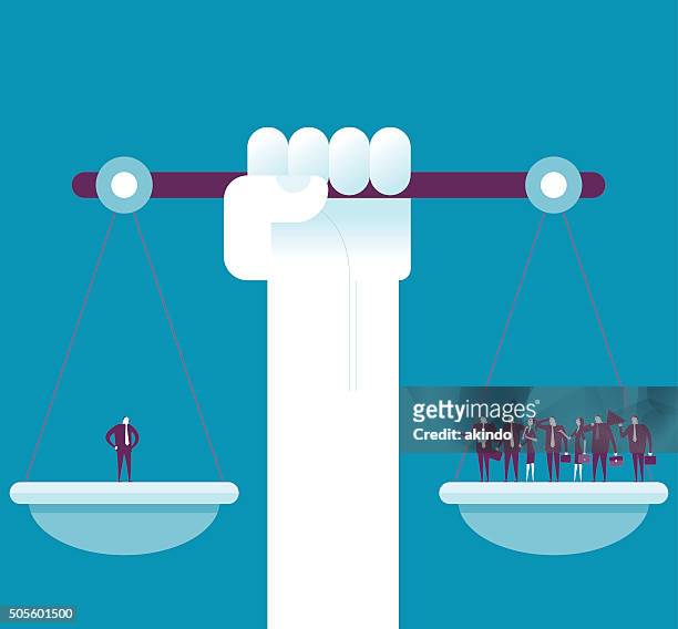 weighting on the scale. - justice concept stock illustrations
