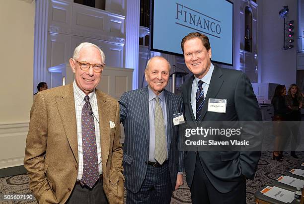 Arie L. Kopelman, Neal Fox and John Heffner attend Financo CEO Forum 2016 on January 18, 2016 in New York City.
