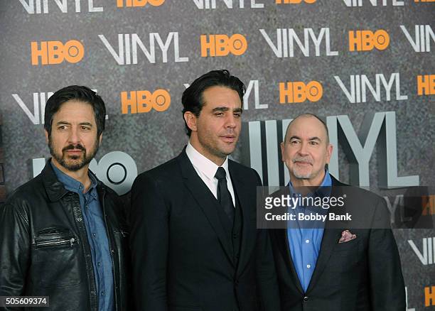 Ray Romano,Bobby Cannavale and Terry Winter attend the "Vinyl" New York Premiere at Ziegfeld Theatre on January 15, 2016 in New York City.