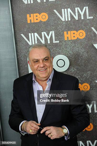 Vincent Curatola attends the "Vinyl" New York Premiere at Ziegfeld Theatre on January 15, 2016 in New York City.