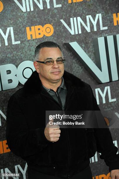 John A Gotti Jr. Attends the "Vinyl" New York Premiere at Ziegfeld Theatre on January 15, 2016 in New York City.