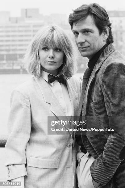 South African born actress Glynis Barber and American actor Michael Brandon, from the television police drama series Dempsey and Makepiece, posed...