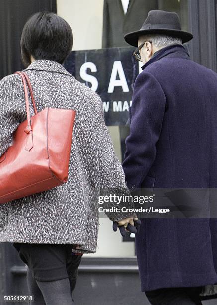 George Galloway seen out with Putri Gayatri Pertiwi on January 17, 2016 in London, England.