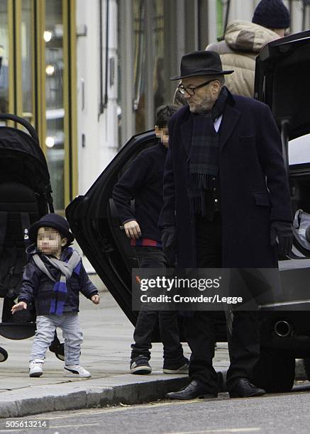 George Galloway seen out with his family on January 17, 2016 in London, England.