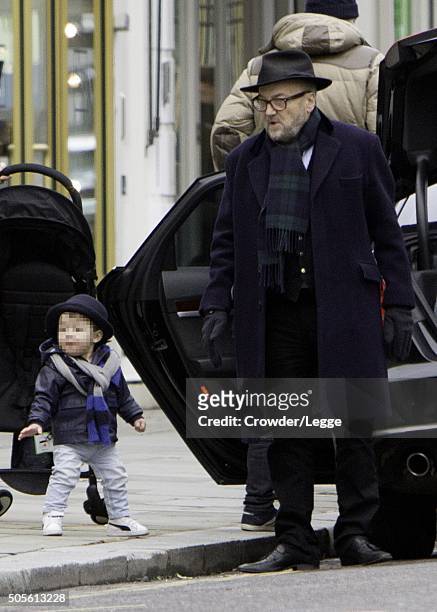 George Galloway seen out with his family on January 17, 2016 in London, England.