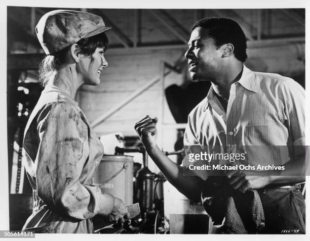 Shelley Fabares listens to D'Urville Martin in a scene from the movie "A Time to Sing", circa 1968.