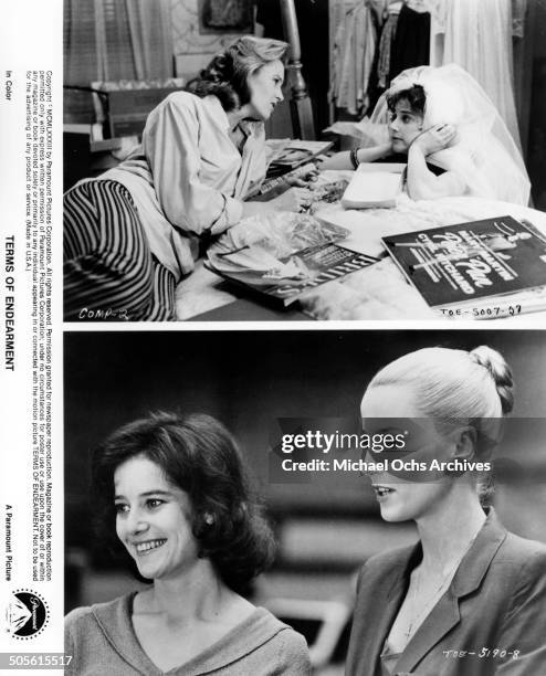 Lisa Hart Carroll listens to Debra Winger in scenes from the Paramount Pictures movie"Terms of Endearment", circa 1983.