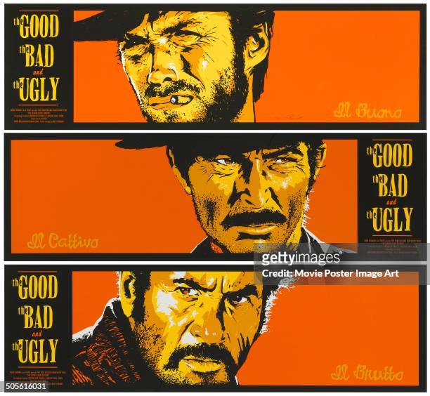 Poster for Sergio Leone's 1966 western 'Il Buono, il Brutto, il Cattivo' starring Clint Eastwood, Eli Wallach and Lee Van Cleef.