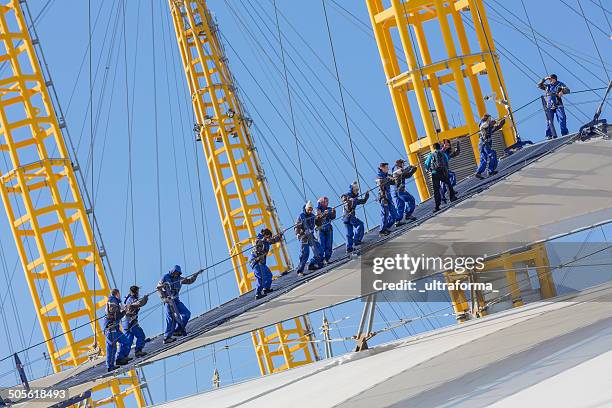 climbing the millennium dome - the dome stock pictures, royalty-free photos & images