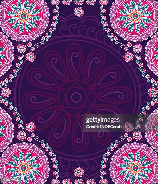 abstrakte mandala-design - rangoli stock-grafiken, -clipart, -cartoons und -symbole