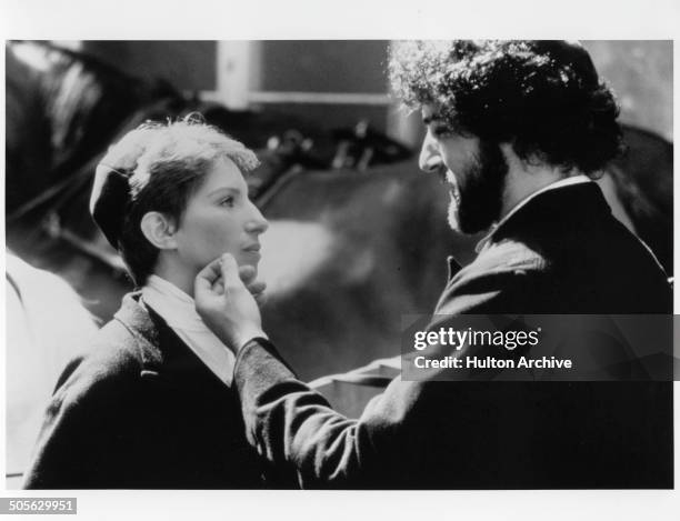 Mandy Patinkin says goodbye to Barbra Streisand in a scene in the movie "Yentl" circa 1983.