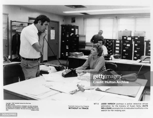 Judd Hirsch talks with Kate Nelligan in a scene in the 20th Century Fox movie "Without a Trace" circa 1983.