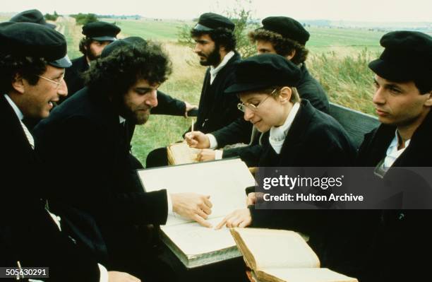 Mandy Patinkin reads to Barbra Streisand in a scene in the movie "Yentl" circa 1983.