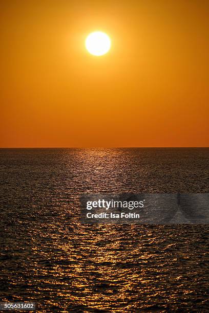 Sunset in the Adaman sea on January 04, 2015 in Similan Islands, Thailand.