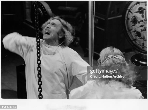 Gene Wilder yells in a scene from the movie "Young Frankenstein" circa 1974.