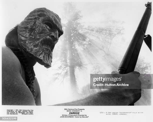 Century exterminator waits to kill in a scene from the 20th Century Fox movie "Zardoz" circa 1974.