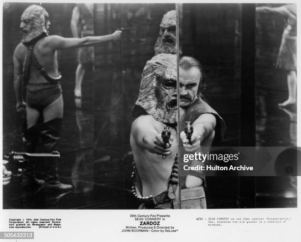 Sean Connery as the 23 Century Exterminator in a scene from the 20th Century Fox movie "Zardoz" circa 1974.
