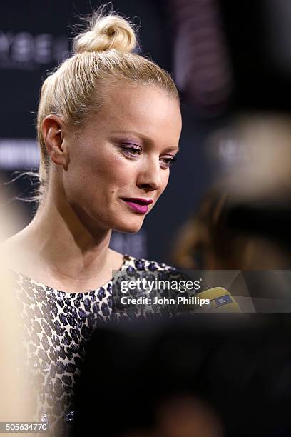 Franziska Knuppe attends the 'The Power Of Colors - MAYBELLINE New York Make-Up Runway' show during the Mercedes-Benz Fashion Week Berlin...